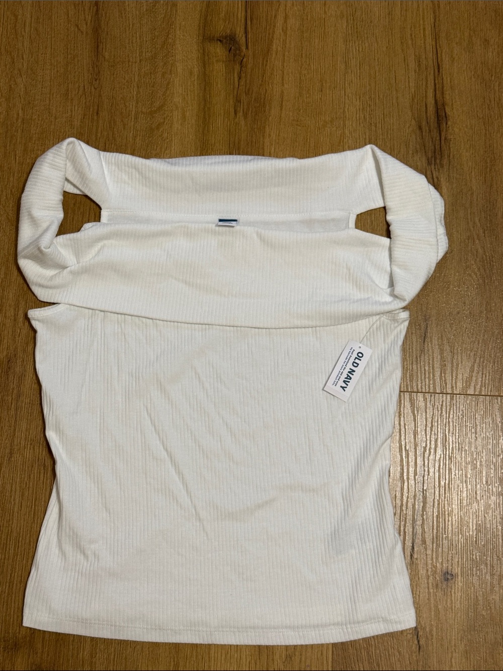 Old Navy White Ribbed Off-the-Shoulder